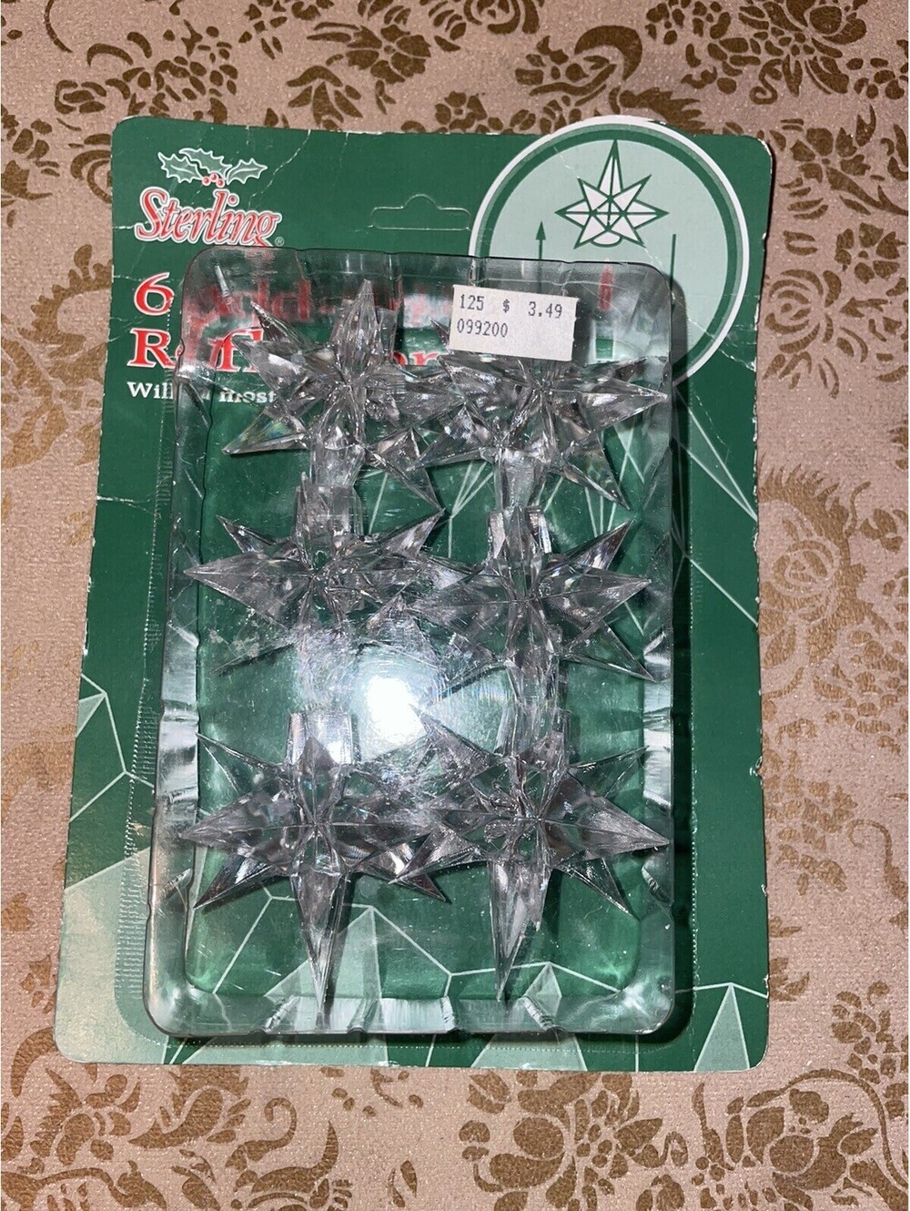 Vintage Sterling Christmas Tree Light Add-On Reflectors Large 3D Stars Set Of 6